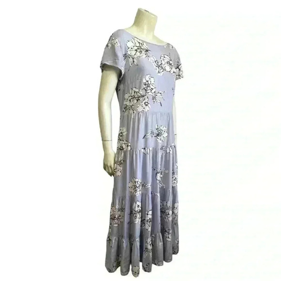 FREE PEOPLE “Rita” tiered backless dress lavender floral women size XS - Picture 5 of 9